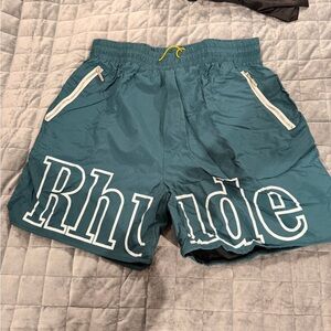 Rhude Blue Swim Shorts with Black Lining